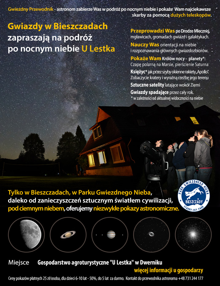 Noclegi "U Lestka" - Plakat Gwiazdy w Bieszczadach
